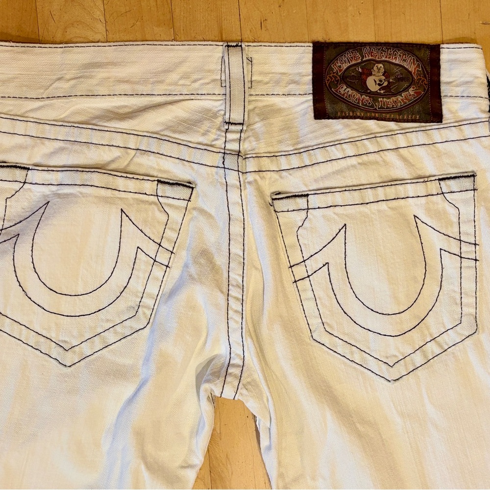 Vintage True Religion 810 Optic White Straight Jeans